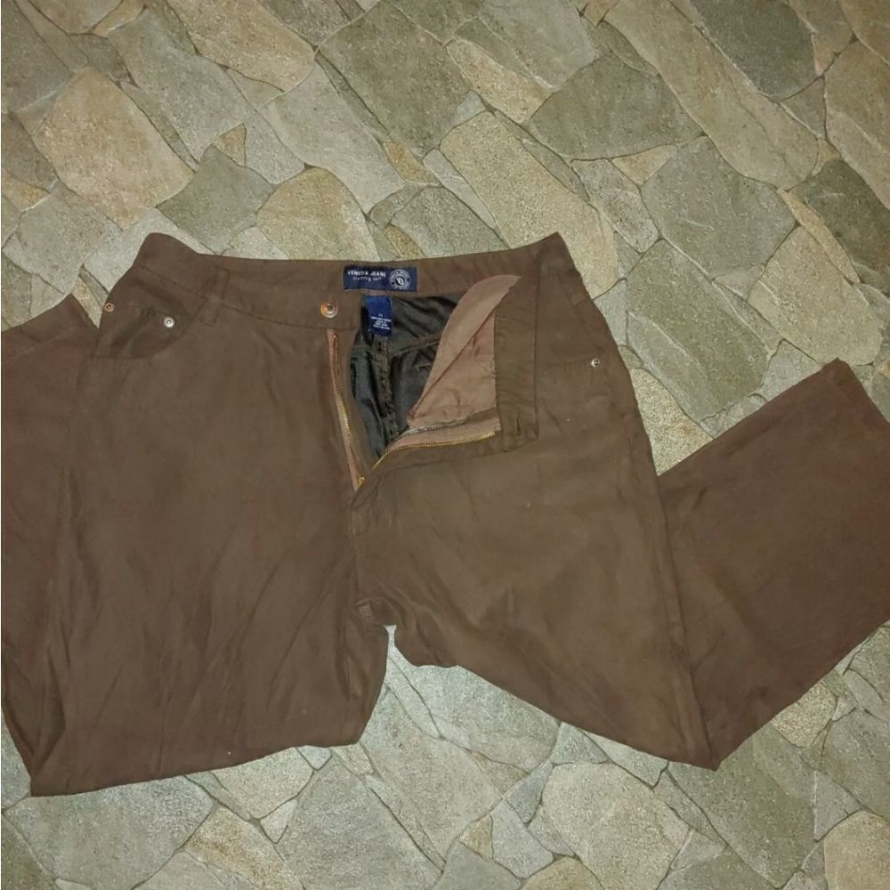 Venezia Jeans VINTAGE Women's Size 14 Brown Faux Suede Jeans Pants